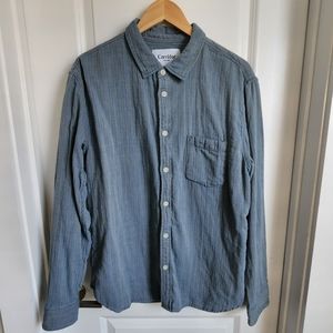 Corridor - Double Cloth Long Sleeve Shirt - Indigo - L